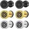 JewelryWe Set Orecchini con Simboli Viking: Orecchini a Bottone Punk Viking da Uomo Donna Simboli Norvegesi della Bussola Inserti Finti a Vite in Acciaio Inossidabile