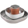 Béaba BEABA, Set Svezzamento Per La Pappa, Acciaio Inox, 3 Pezzi, Bicchiere + 2 Piatti, Lavabile In Microonde, Lavastoviglie, Robusto, Leggero, Infrangibile, Antiscivolo Coperchio In Silicone, Terracotta