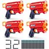 XSHOT Excel Micro 2.0 di ZURU con 32 dardi, ricarica facile, tecnologia dardi Air Pocket, blaster con tiri in gommapiuma per bambini, ragazzi e adulti, (4 Blasters con 32 dardi)