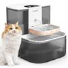 Famifit Fontana automatica riscaldata per gatti 4L+2.5L, batteria 4000mAh, opzione acqua calda, controllo temporizzato e misurato, sistema di acqua pulita, nessun filtro, ciotola in ceramica, plug-in