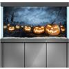 LYYAB Adesivi per sfondo acquario - Halloween Zucca Night - Fish Tank Rettile Terrario Decor Poster (60 x 30 cm)