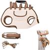 Trayneel Borsa a tracolla regolabile per cani di piccola taglia e gatti - Borsa da viaggio in tessuto Oxford con gancio di sicurezza - Beige Marrone S M L (s Metri marrone)
