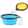 Happyit 2 pezzi in silicone Pet Dog ciotola pieghevole da viaggio cucciolo e tutti i gatti cibi acqua feeder Dish