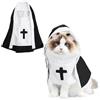 Pwsap Costume da Suora per Cane Gatto, Divertente Cane Gatto Costume, Halloween Vestiti Cosplay Animali Domestici Costumi per Piccola Media Gatti Cani, per Halloween Natale Magic Cosplay Party, L