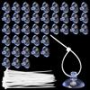 JYYWTSI 40 Ventose Acquario Trasparenti con Fascette, 30 mm, Accessori Acquario | Ventose acquario trasparenti con fascette, fissaggio per tubi, piante e accessori acquario, set da 40 pezzi