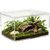 Bcuuozeeing Scatola per terrari per rettili, bacino per ragni, con pulsante magnetico, trasparente, contenitore per mangime per rettili, custodia magnetica in acrilico, per ragni, scorpioni, coccinelle, rana