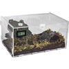 VEGOATY Terrario acrilico a lumache con termometro, 20 x 12 x 12 cm rettile Growth Mini PC terrario trasparente contenitore rettile per lumache, insetti, ragni per uccelli, ragni, leopardo geco