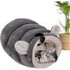 Generico Cuccia per Gatti Comoda Cuccia in Peluche Semichiusa per Cani | Invernale Coperto con Tana per Gatti per Casa, Freddo, Riposo Accogliente, Interno ed Esterno, , Coniglio, Furetto