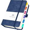 Yarotm Quaderno a Quadretti A5-360 Pagine Taccuino Pelle PU - 14x21cm Block Notes A5-100g/m² Carta Quaderni a Quadretti 5mm - Blu Scuro Notebook Taccuino A5 Diario Blocco Note
