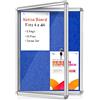 Sliandtelly Bacheca chiudibile a chiave, 66 x 51 cm, in feltro blu, 4 x A4 | Telaio in alluminio antimanomissione con copertura per porta (2 chiavi), spessore 10 mm, facile montaggio a parete per