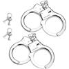 HAGNA 2 Pezzi Catene Di Sicurezza Con Lucchetto, Manette Della Polizia, Sgancio A Chiave In Acciaio Inox, Include Chiavi, Per Halloween Carnevale, Festa A Tema Polizia, Gioco Di Ruolo (B)