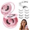 UWJOWP 2 Paia Ciglia Finte Magnetiche Riutilizzabili, Lashes con Applicatore e Custodia con Specchio, Senza Colla per Look Naturale