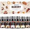 AESHORY Set di Oli Essenziali Aroma di Panetteria 6 x 10ML, Olio Essenziale per Diffusori, SPA, Fabbricazione di Candele - Pan di Zenzero, Torta di Zucca, Cheesecake alla Ciliegia, Torta al Caffè