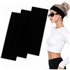 TEAMIOULING Fasce nere larghe 7 cm, per donne e uomini, confezione da 3 fasce elastiche per capelli, in morbido tessuto, per trucco, yoga, corsa, palestra, accessori per capelli (3 nere)