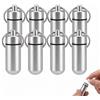 DTDULL 8 Pezzi Portapillole da Viaggio in Alluminio Impermeabile, Porta Pillole da Tasca Mini Porta Medicine Portachiavi per Farmaci e Integratori, Argento (14x48mm)