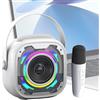 Generic Macchina Karaoke Amplificatore Musicale E Registratore Per Smartphone | Karaoke per Bambini con Microfono Boombox Portatile Da Esterno Per Casa, Feste, Performance, Riunioni, Adulti, Bambini