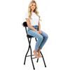 yikmid Set di 2 sgabelli da bar pieghevoli con schienale, per esterni, sedia da bar imbottita, sgabello pieghevole per bar, bancone, cucina, balcone, giardino, altezza della seduta 65 cm, portata 125 kg