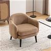 VINGLI Poltrona Salotto Design in velluto a coste, Poltroncina da Camera con Cuscino e Braccioli Rimovibile, Lounge Chair Ergonomica, Poltrona Scandinava (Kaki)