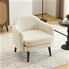 VINGLI Poltrona Salotto Design in velluto a coste, Poltroncina da Camera con Cuscino e Braccioli Rimovibile, Lounge Chair Ergonomica, Poltrona Scandinava