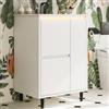 Bladez Mobile sottolavabo da 61 cm con lavabo in ceramica, bianco, mobile | Lavabo compatto in MDF laccato con lavabo in ceramica, 2 cassetti, porta soft-close, piedini alti, per piccoli bagni e WC.