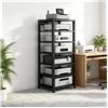 Generic Mobile Rack HiFi Audio Video 5/7 Ripiani | Scaffale regolabile con ruote universali per impianti stereo, home cinema e dispositivi multimediali(7 Tier)
