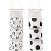 SHULLIN 2 borse da appendere alla parete per utensili | Organizer da appendere, in tessuto di lino, impermeabile, pieghevole, con 3 tasche, per cameretta dei bambini, bagno