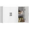 HOMCOM Mobile Bagno da Parete Pensile Sospeso 3 Ante 90x30x60 cm Bianco | Mobiletto Bagno Moderno, Ripiano Regolabile, per Soggiorno e Ingresso, Salvaspazio