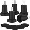mauuuba 5 Pz Piedini per Sedie da Ufficio, 2 Sostituzione per ruote | Perno da 11 mm x 24 mm - Include 5 feltrini