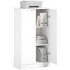 HOMCOM Armadio Portadocumenti con 2 Ante Soft-Close e 3 Ripiani, Bianco | Schedario da Ufficio, Mobiletto Multiuso Portaoggetti, in Legno, per Stampante Ufficio Studio Casa Garage, 60x33.5x108 cm