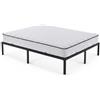 AKORD Letto Pieghevole in Metallo 90x190 cm, Nero | Letto con Materasso Letto per Salvaspazio con Struttura e Rete a Doghe Nero 6 Gambe 10 Doghe
