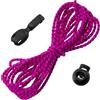 Aerzetix Set di 3 m Cordoncino Elastico Rotondo Decorativo Ø4 mm Rosa Scintillante e Viola / 6 fermacorde ovali Ø16 mm a 1 Foro e 6 terminali Pieghevoli 19 mm di Colore Nero