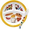 Bangbobi - Piatto per Il Controllo delle Porzioni per Adulti - Piatto per Il Bilanciamento Alimentare con 3 Scomparti e Forchetta - 21.1 cm - Ideale per Dieta, Perdita di Peso