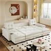 Gojyjqytupo Divano letto a forma di U, 278 cm, trasformabile, con letto estraibile | con funzione di ricarica USB, cuscino per braccioli rimovibili, design modulare extra large, divano moderno per soggiorno