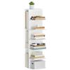 SoBuy Libreria Verticale con 6 Ripiani e 3 Vani, 30x32,5x110cm, Studio | Libreria da Parete per Ottimizzare lo Spazio, Scaffale Verticale per Libri, Raccoglitori A4 e Decorazioni, Bianco, STR14-W
