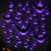 Fancysky Decorazioni Halloween, Pipistrelli 3D LED Luminosi (36 Pezzi-Viola)