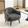 VINGLI Poltrona Salotto Design in velluto a coste, Poltroncina da Camera con Cuscino e Braccioli Rimovibile, Lounge Chair Ergonomica, Poltrona Scandinava (Griggio)