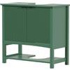 HOMCOM Mobile Sottolavabo per Bagno Ondulato 65x32x62 cm Verde Scuro | 2 Ante, Mobiletto Sottolavabo, Ripiano Inferiore Aperto, Moderno, Salvaspazio, per Lavabi con o senza Colonna
