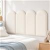 OJTOJT 4 pannelli murali 20x40 cm, per camera bimbi (Crema) | Wandkissen Kinderzimmer Selbstklebende, PU Wasserdicht Wandpaneel Gepolstert, 3D Wandpaneele Prallschutz für Schlafzimmer
