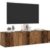 QINXIXINAIXI Mobile da parete per TV, effetto legno antico, 120 x 30 x 30 cm, in legno