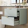 Aislinglen Lavabo con mobiletto da 60 cm di larghezza, lavabo da appoggio con mobiletto, mobiletto sospeso, con due cassetti silenziosi, adatto per piccoli spazi