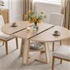 Lumivortex Tavolo da pranzo allungabile in legno, tavolo da cucina da 100-140 cm | Tavolo da pranzo allungabile rotondo/ovale per 2-8, tavolo da pranzo allungabile con piano rimovibile, ripiano in rattan
