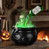 Mbuaopa Caldaia da Strega con Scheletro per Halloween, Calderone di Halloween con Magica Bottiglia Sospesa e Diffusore, Pentolone Decorazioni Halloween per Feste, Tavolo, Camino, Scrivania (40 cm)