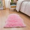 YIHAIC Pelliccia sintetica Tappeto vello di pecora, Pecora Agnello imitazione pelliccia sintetica decorativa, Capelli lunghi imitazione cotone letto divano Matte Tappetino da bagno (rosa, 60 x 90 cm)