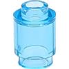 LEGO Accessori da costruzione: 1x1 trasparente blu chiaro (blu trasparente) mattone rotondo, sfuso - 100 pezzi per confezione
