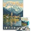 JIANGENNF Puzzle da 1000 pezzi per ragazzi, Interlaken in Svizzera, giochi educativi, attività divertenti da fare a casa, collezione d'artista, belle arti 38x26cm