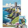 JIANGENNF Puzzle per adolescenti da 1000 pezzi con poster di viaggio sull'Irlanda, giochi rilassanti, decorazione per la casa, adatto per la decorazione della scrivania 38x26cm