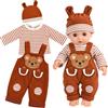 LQTSLFM 3 Pezzi Vestiti per Bambole Cappellino Maglietta Tutina con Orsetto Vestiti Bambole Carino Vestitini Bambola Abbigliamento Bambola per Bambolotti da 35-45 cm