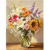 Giftmefine Kit per dipingere con i numeri, per adulti, 40 x 50 cm, vaso di fiori, tela con numeri, set artistico per rilassanti principianti, fai da te, regalo per decorazione da parete per la casa, 3 pennelli e