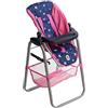 Bayer Chic 2000 Seggiolone per bambole, colore blu navy, regolabile e | Seggiolone versatile per bambole fino a 50 cm. Pieghevole, con schienale e rete. Per bambini da 3 a 8 anni