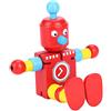 Irfora Creativo Robot Giocattolo in Legno per Bambini (Red) | Materiale non tossico, design flessibile, apprendimento attraverso il gioco, colori vivaci, regalo fantasioso